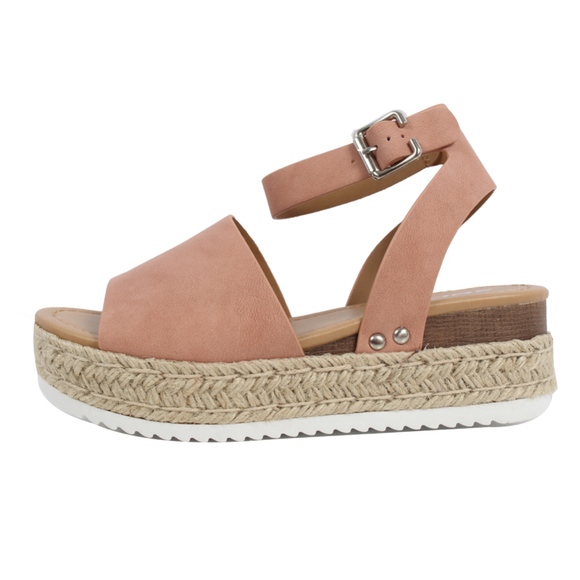 Shoes - Size 8 Rosy Nude Open Toe Halter Ankle Strap